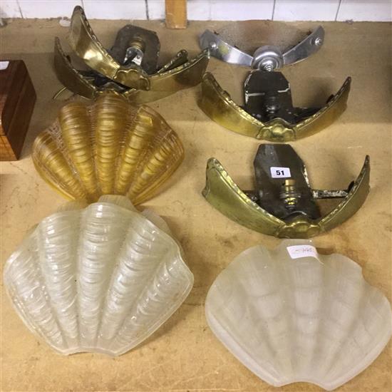 4 Deco Shell wall lights